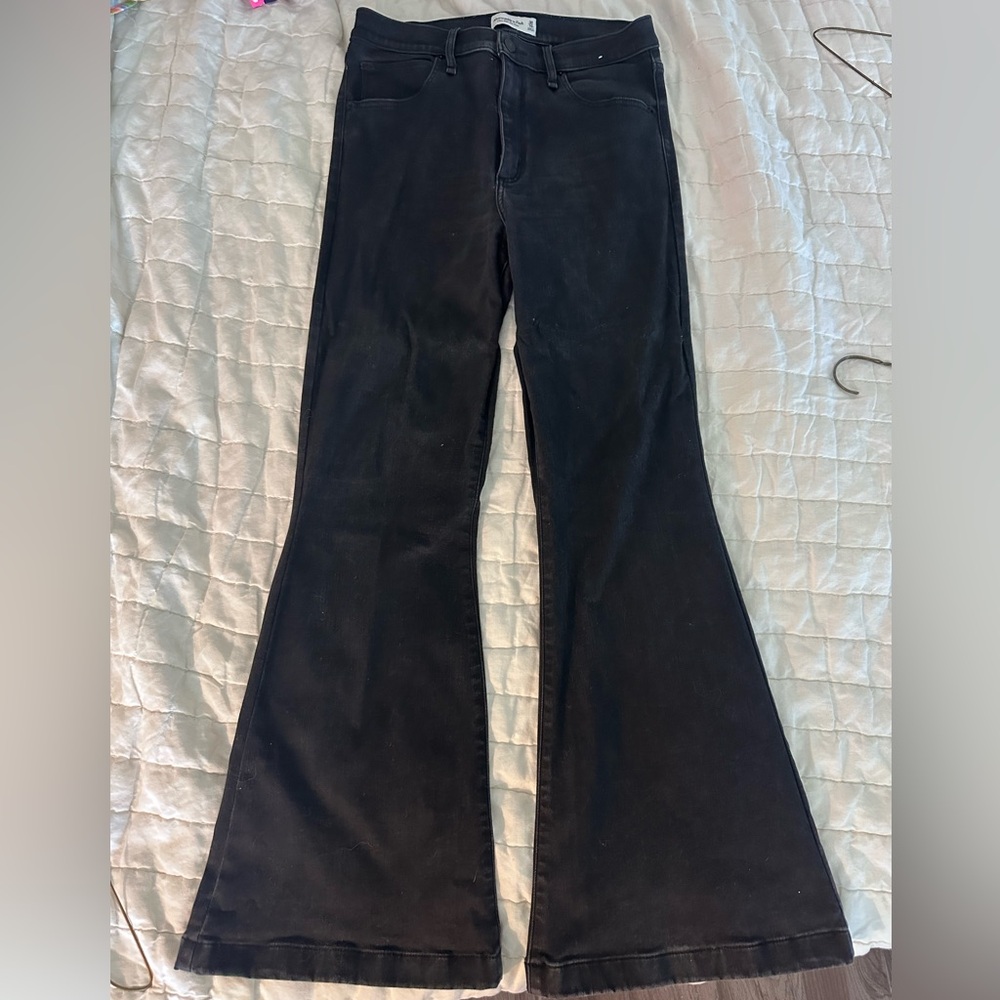 Abercrombie & Fitch Black Ultra High Rise Flare Jeans